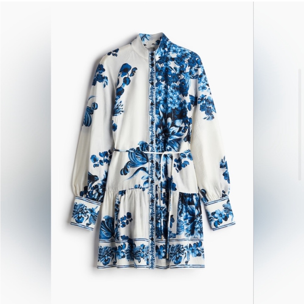 NWT - H&M Blue and White Floral Dress
